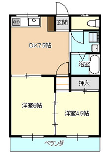 滝口測量設計コーポ246間取りアパートお部屋あります